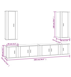 Ensemble de meubles TV 6 pcs Sonoma gris Bois d'ingénierie