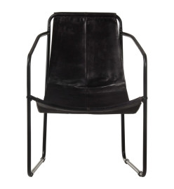 Fauteuil de relaxation Noir Cuir véritable