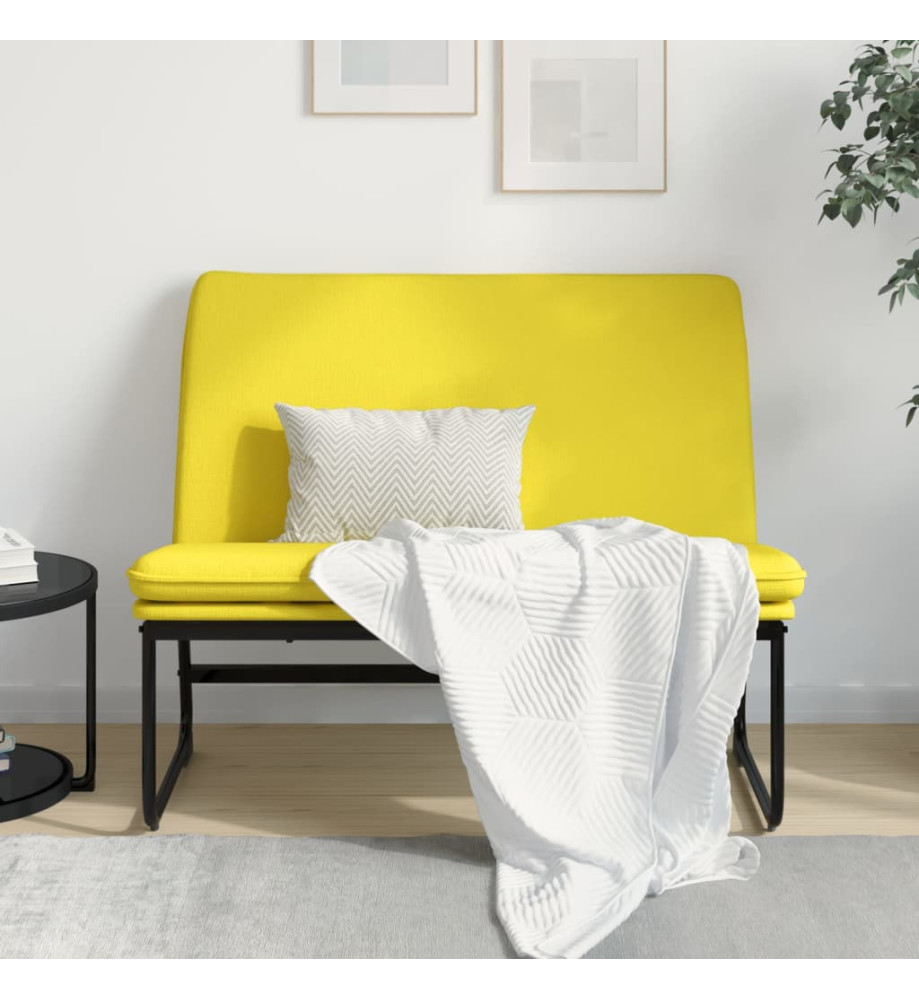 Banc Jaune clair 100x75x76 cm Tissu