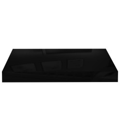 Étagère murale flottante 4 pcs Noir brillant 40x23x3,8 cm MDF