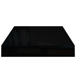 Étagère murale flottante 4 pcs Noir brillant 40x23x3,8 cm MDF