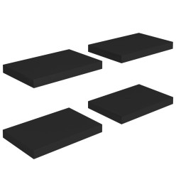 Étagères murales flottantes 4 pcs Noir 40x23x3,8 cm MDF