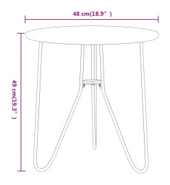 Table à thé Noir 48 cm MDF et fer