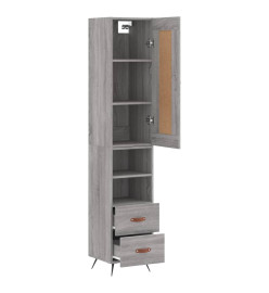 Buffet haut Sonoma gris 34,5x34x180 cm Bois d'ingénierie