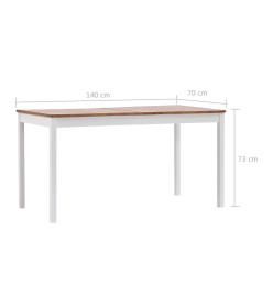 Ensemble de salle à manger 7 pcs Pinède Blanc et marron