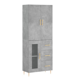 Buffet haut Gris béton 69,5x34x180 cm Bois d'ingénierie