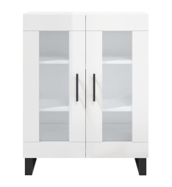 Buffet Blanc brillant 69,5x34x90 cm Bois d'ingénierie