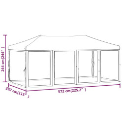 Tente de réception pliable avec parois Crème 3x6 m