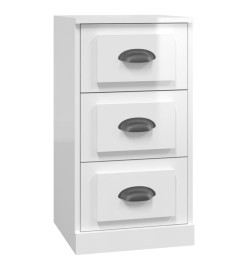 Buffet blanc brillant 36x35,5x67,5 cm bois d'ingénierie