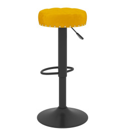 Tabourets de bar 2 pcs Jaune moutarde Velours