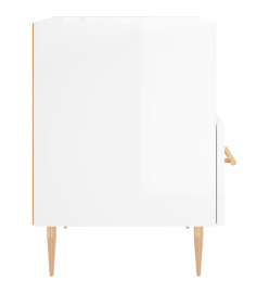 Tables de chevet 2 pcs blanc brillant 40x35x47,5 cm