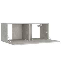 Ensemble de meubles TV 4 pcs Gris béton Bois d'ingénierie