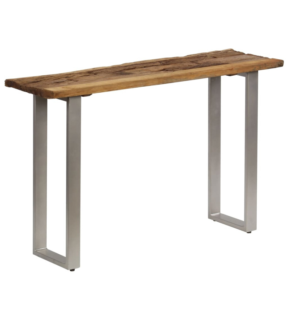 Table console Bois de récupération et acier 120x35x76 cm