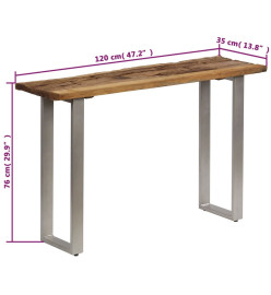 Table console Bois de récupération et acier 120x35x76 cm