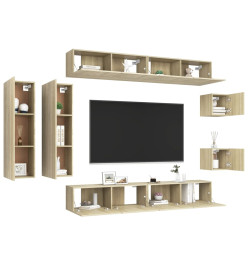 Ensemble de meuble TV 8 pcs Chêne sonoma Aggloméré