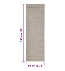 Tapis Sisal naturel 80x250 cm Sableux