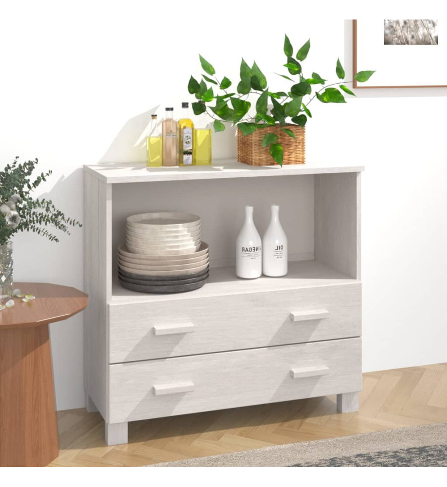 Buffet HAMAR Blanc 85x35x80 cm Bois massif de pin