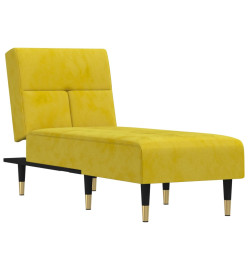 Chaise longue jaune velours