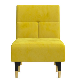 Chaise longue jaune velours