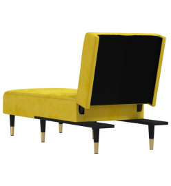 Chaise longue jaune velours