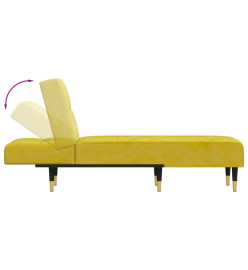 Chaise longue jaune velours