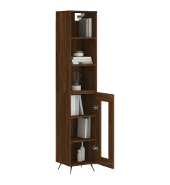 Buffet haut Chêne marron 34,5x34x180 cm Bois d'ingénierie