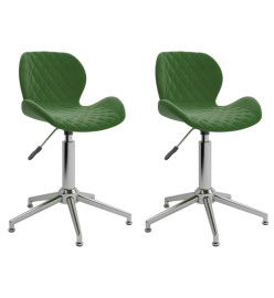 Chaises pivotantes à manger lot de 2 vert foncé velours