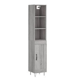 Buffet haut Sonoma gris 34,5x34x180 cm Bois d'ingénierie