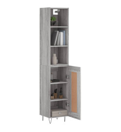 Buffet haut Sonoma gris 34,5x34x180 cm Bois d'ingénierie