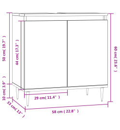 Armoire de bain chêne marron 58x33x60 cm bois d'ingénierie