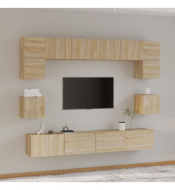 Ensemble de meubles TV 8 pcs Chêne sonoma Bois d'ingénierie