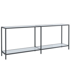 Table console Blanc 200x35x75,5 cm Verre trempé