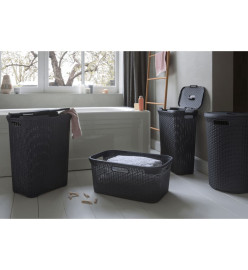 Curver Ensemble de panier à linge et couvercle Style 2x40 L anthracite