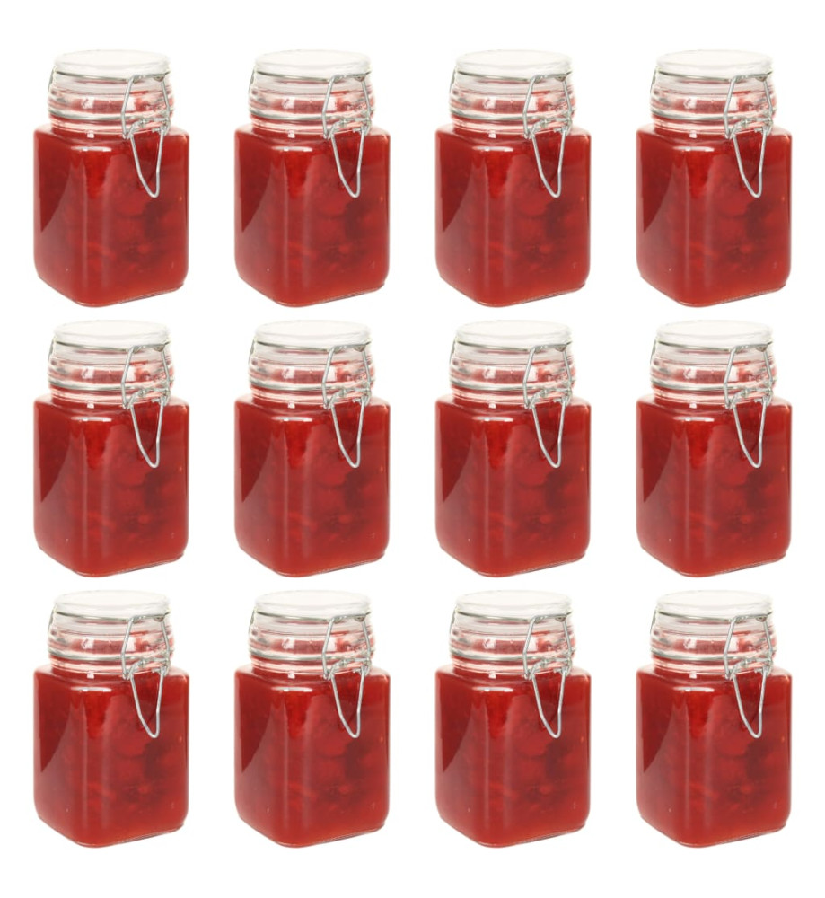 Pots à confiture en verre avec serrure 12 pcs 260 ml