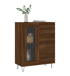 Buffet chêne marron 69,5x34x90 cm bois d'ingénierie