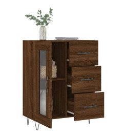 Buffet chêne marron 69,5x34x90 cm bois d'ingénierie