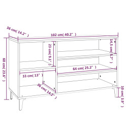 Armoire à chaussures Blanc 102x36x60 cm Bois d'ingénierie