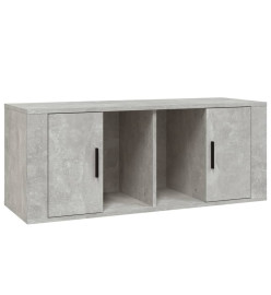 Meuble TV Gris béton 100x35x40 cm Bois d'ingénierie