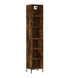 Buffet haut Chêne fumé 34,5x32,5x180 cm Bois d'ingénierie