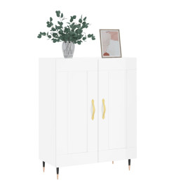 Buffet Blanc brillant 69,5x34x90 cm Bois d'ingénierie