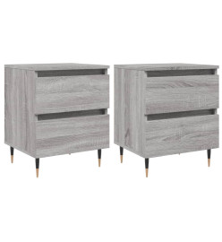 Tables de chevet 2 pcs sonoma gris 40x35x50 cm bois ingénierie