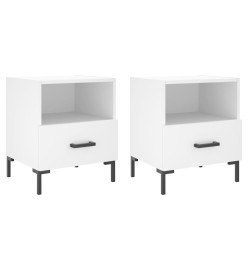 Tables de chevet 2 pcs blanc 40x35x47,5 cm bois d’ingénierie