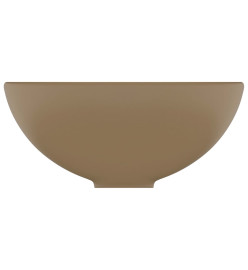 Lavabo rond de salle de bain Crème mat 32,5x14 cm Céramique