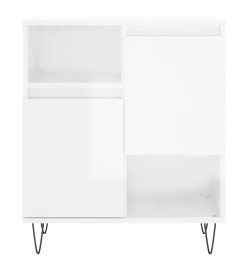 Buffets 2 pcs blanc brillant bois d'ingénierie