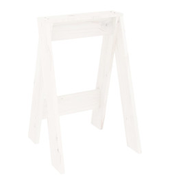 Tabourets lot de 2 blanc 40x40x60 cm bois massif de pin