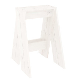 Tabourets lot de 2 blanc 40x40x60 cm bois massif de pin