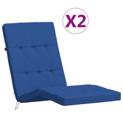 Coussins de chaise longue lot de 2 bleu royal tissu oxford