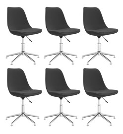 Chaises pivotantes à manger lot de 6 Gris foncé Tissu