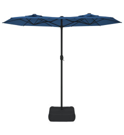 Parasol à double tête avec LED bleu azuré 316x240 cm