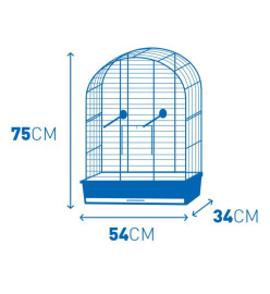 Duvoplus Cage à oiseaux avec accessoires Nina 54x34x75 cm Gris et noir